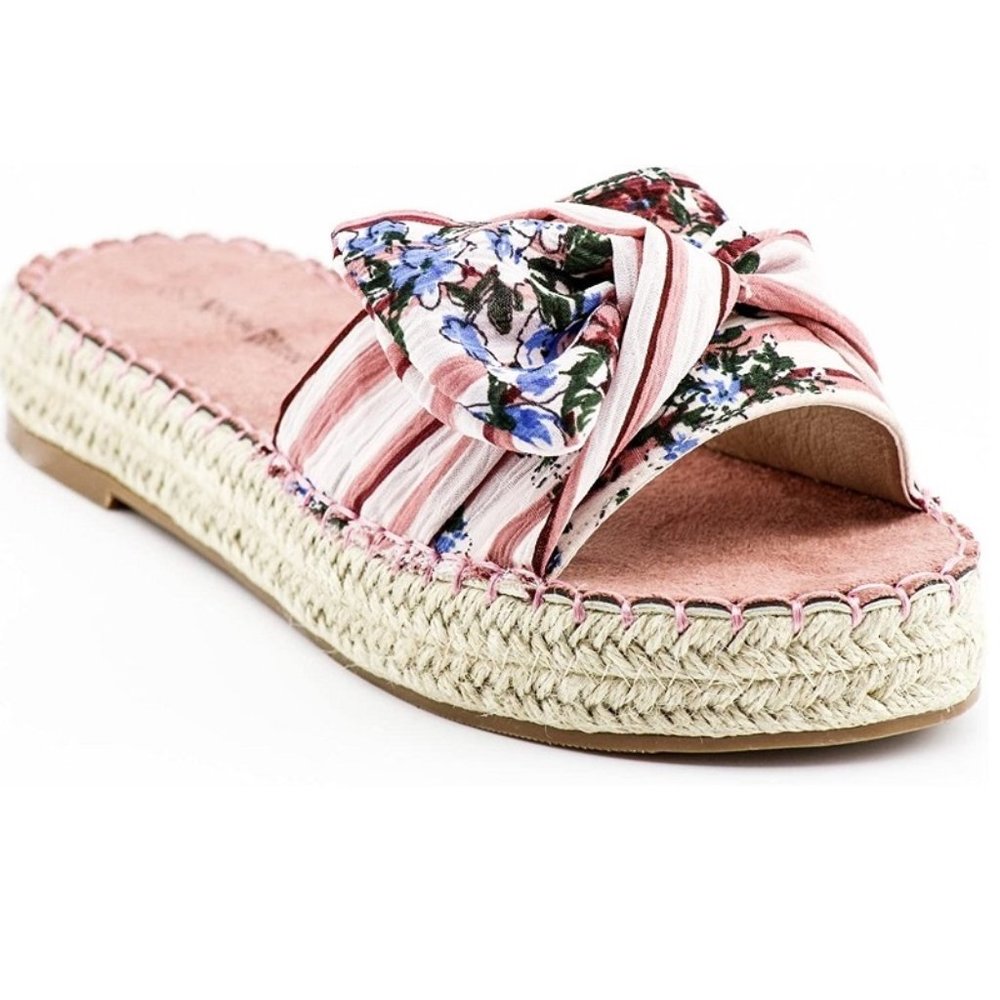 Bow Decor Espadrille Sliders